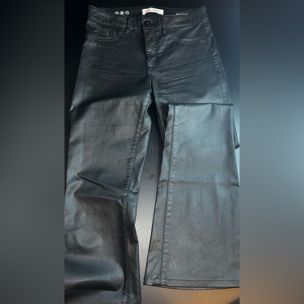DL1961 Heather High-Rise Flare Pants In Oil Slick Black Size 29 NWOT